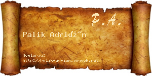 Palik Adrián névjegykártya